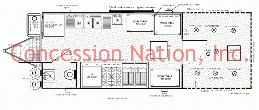 Coops Pit Bbq Floor Plan Food Trucks Concession Nation Food Trailers