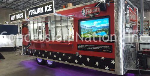 Concession trailer with TV