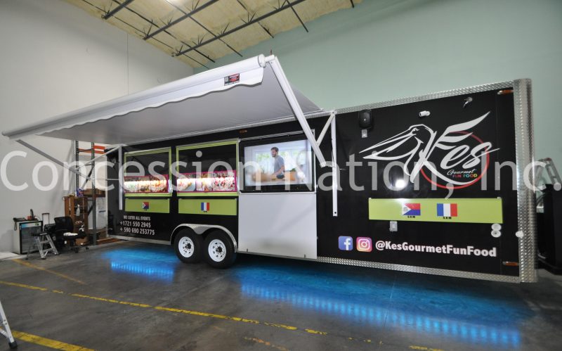 Concession trailer with TV