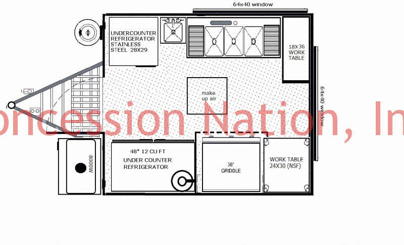 8x10 Concession Trailer Floor Plan_The Great Steak Grill