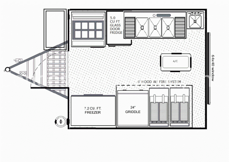 8x10 Concession Trailer Floor Plan Food Trucks For Sale