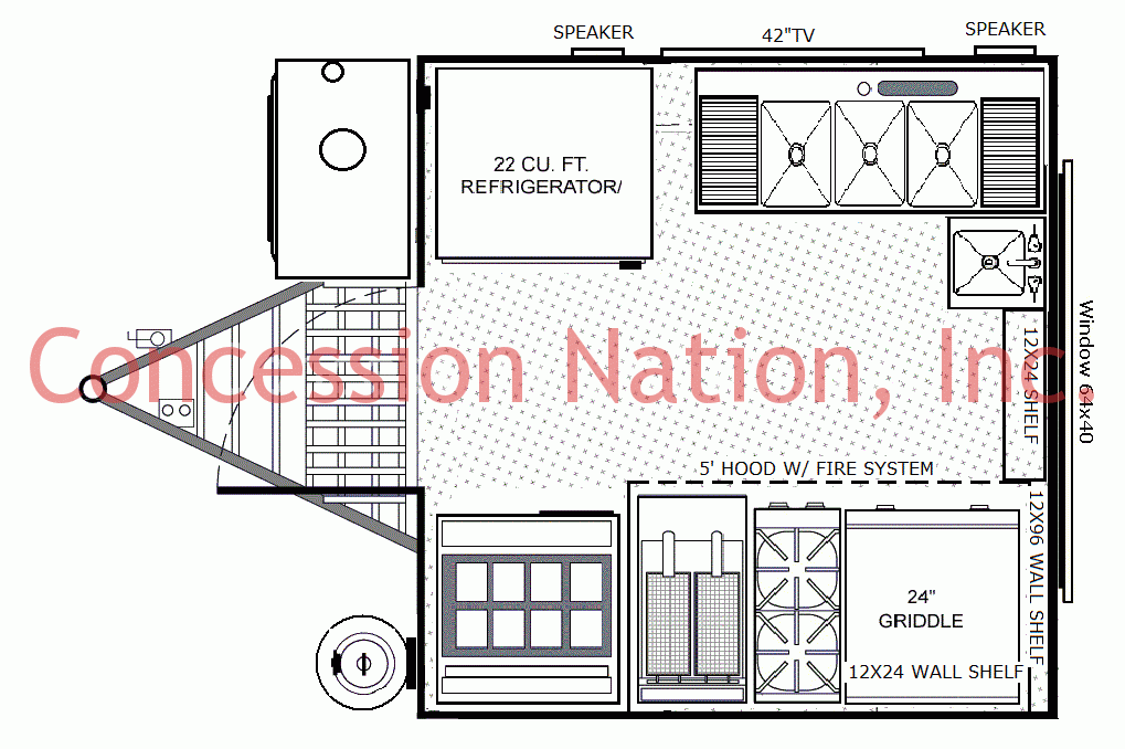 8X8 Concession Trailer Floor plan Food Trucks