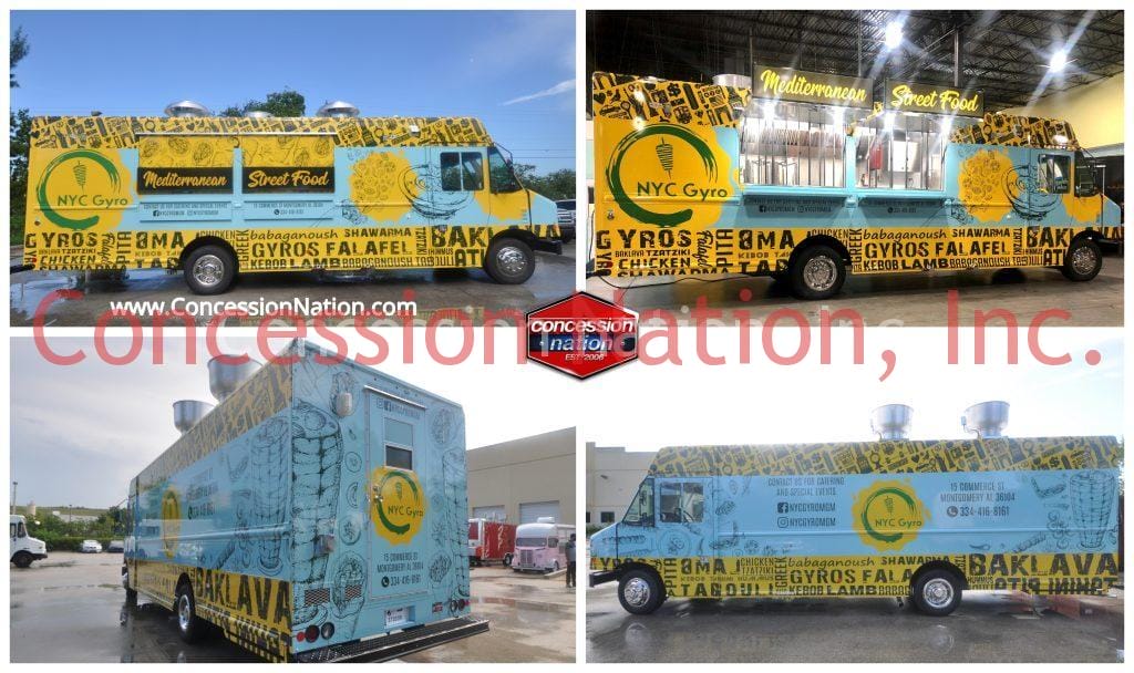 Gyros Food Truck Vinyl Menu Decal - Concession Cart Restaurant Sign, 14 Inches, Made In USA