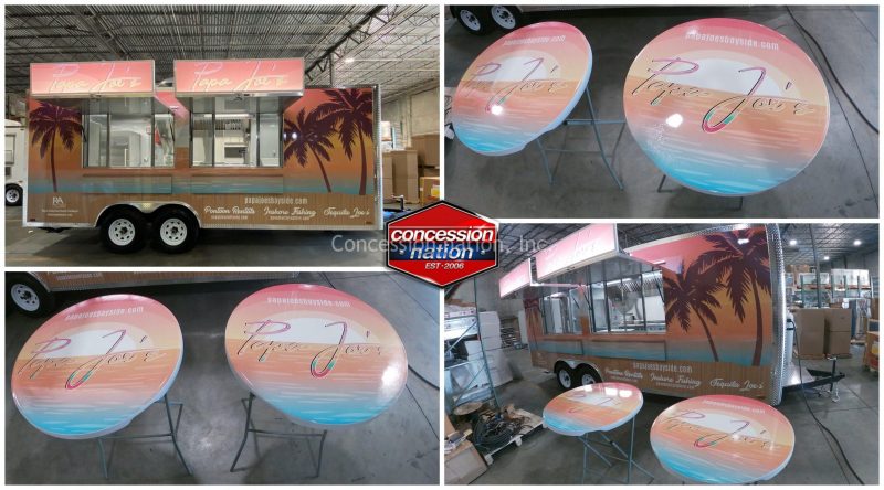 Papa Joe's food trailer_ custom tables