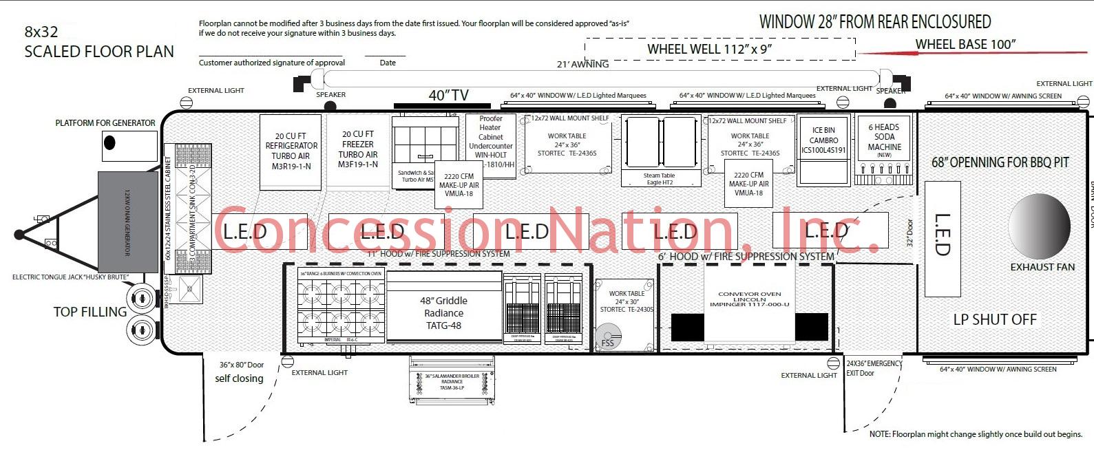 8x32 Concession Trailer Floor Plan_Sutter Schools