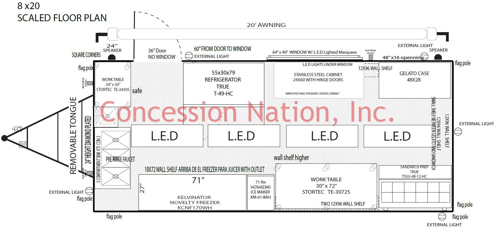 Acai Express #12 8x20 Floor plan