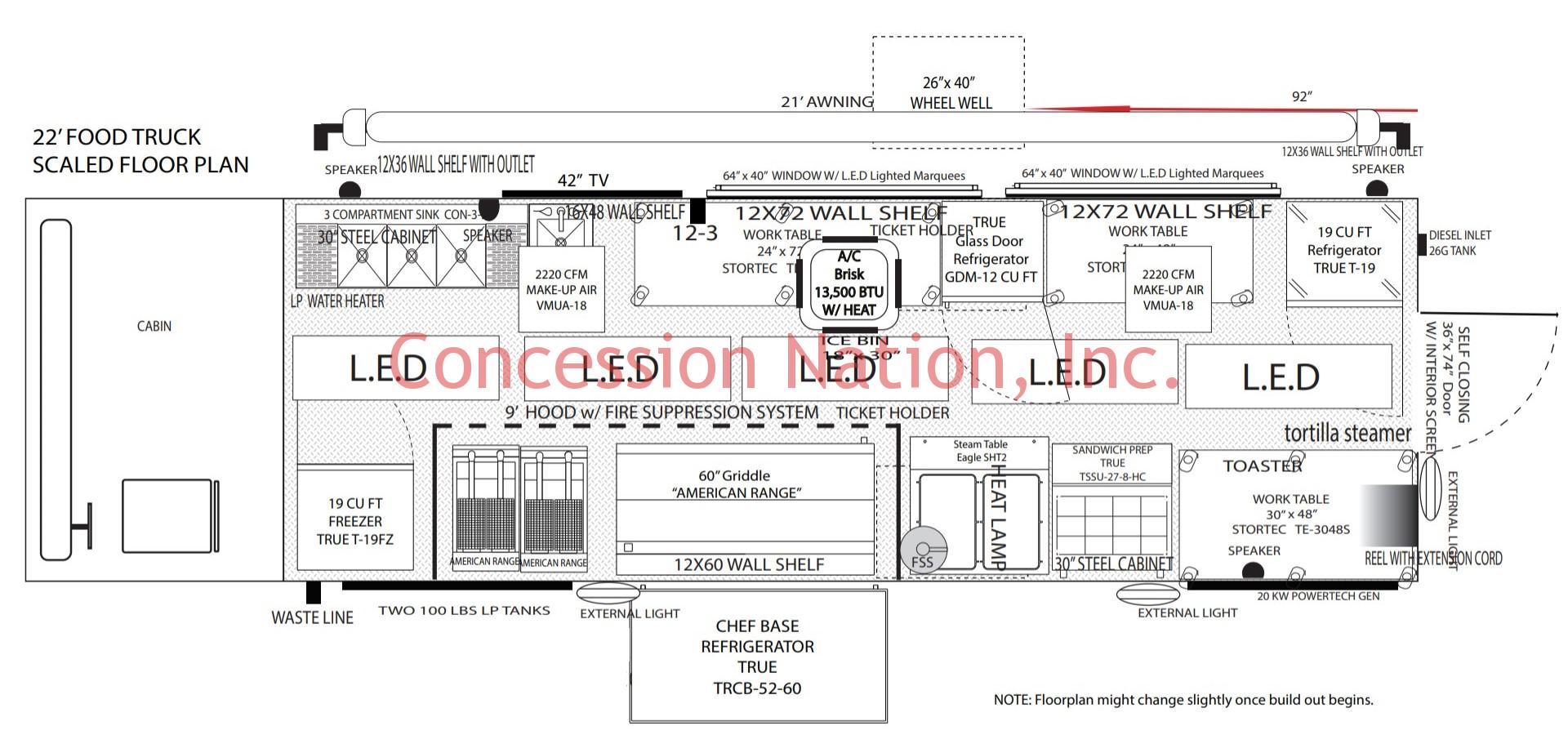 The Express Food Truck Floor Plan