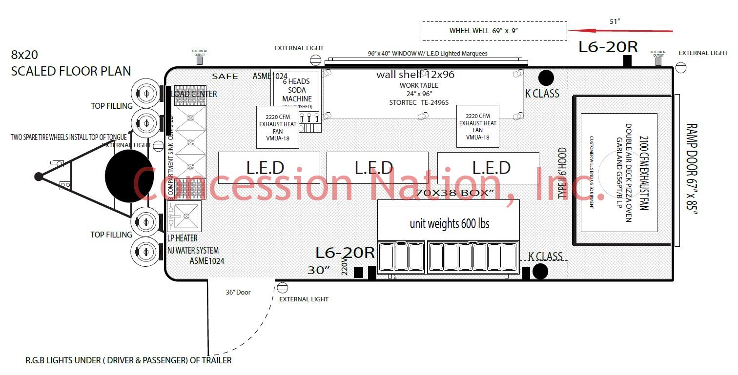 The Original LoPresti's 8x20 Floor Plan
