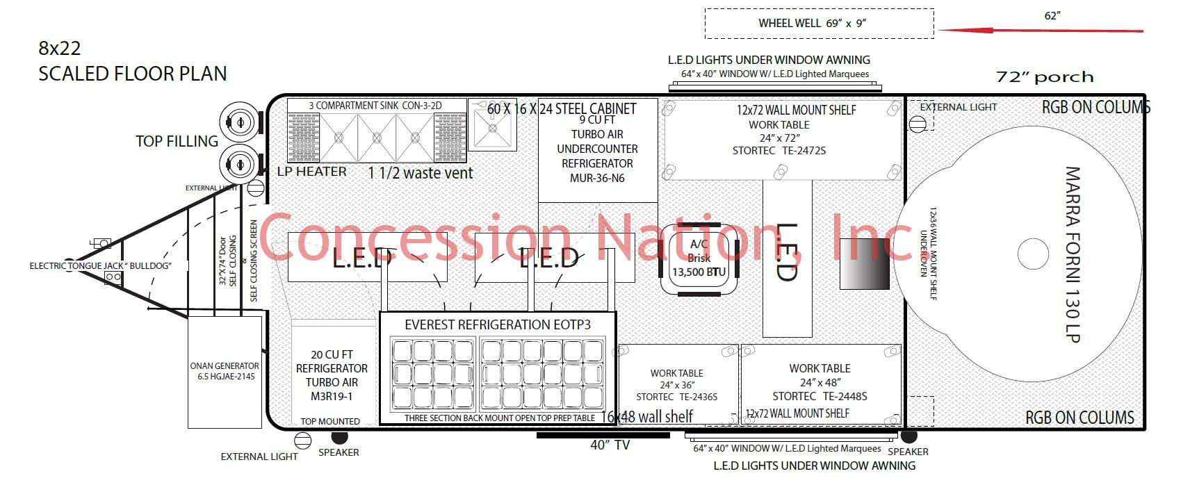Insanely Fast Pizza 8x22 Floor Plan