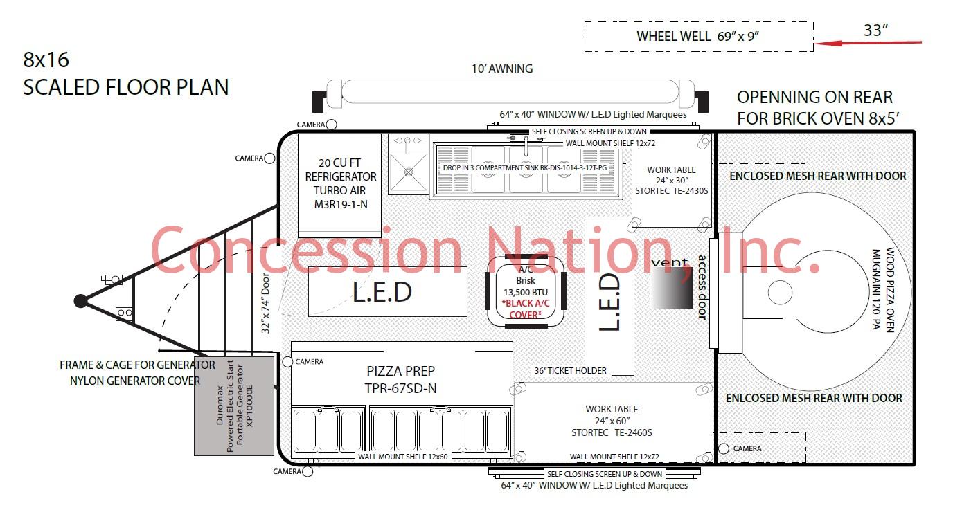 8x16 Floor Plan_Maui Brick Oven Pizza Truck 8x16 Floor Plan_Maui Brick Oven Pizza Truck