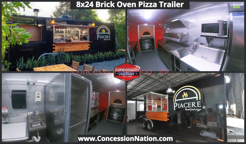 Piacere Pizza 8x24 Brick Oven Pizza Trailer