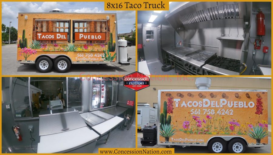 Taco Truck Business| Tacos Del Pueblo 8x16 Taco Truck