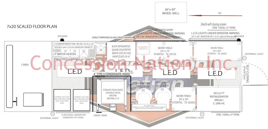 20' Food Truck Sinful Cakes Floor Plan 20' Food Truck Sinful Cakes Floor Plan
