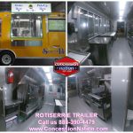 Rotiserrie trailer with bathroom